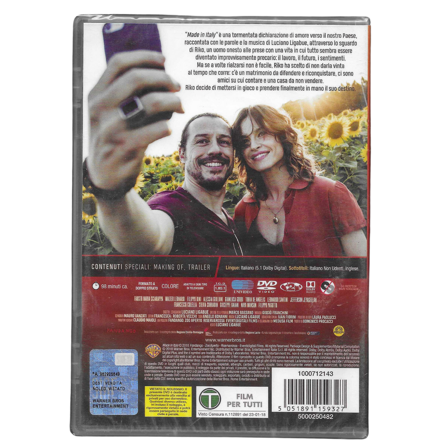 DVD "Made in Italy" (2018) – Edizione Medusa - NUOVO - TRD0077