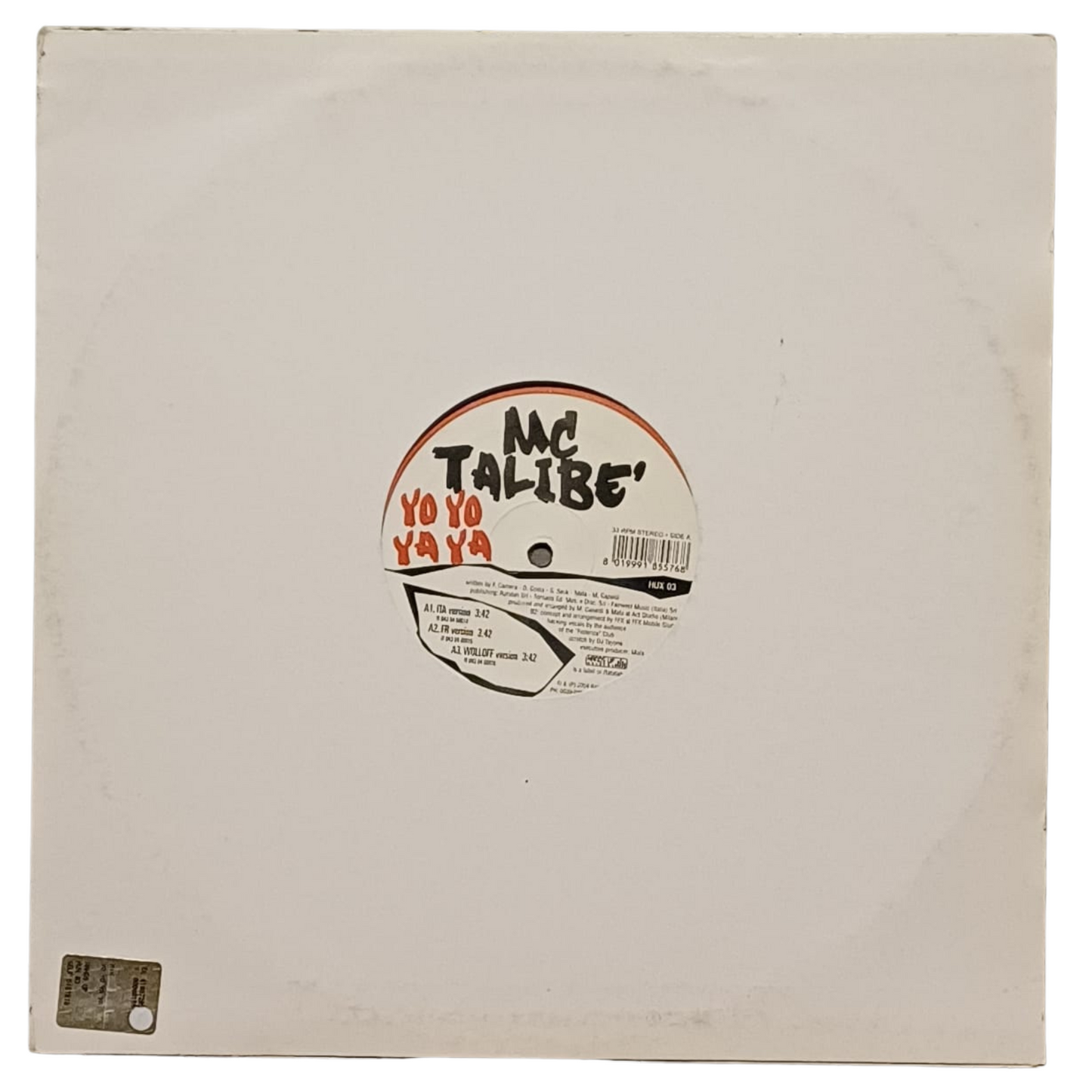 MC Talibé – Yo Yo Ya Ya | Vinile 12" 33⅓ RPM – Hands Up Records | (VG) TRV0140