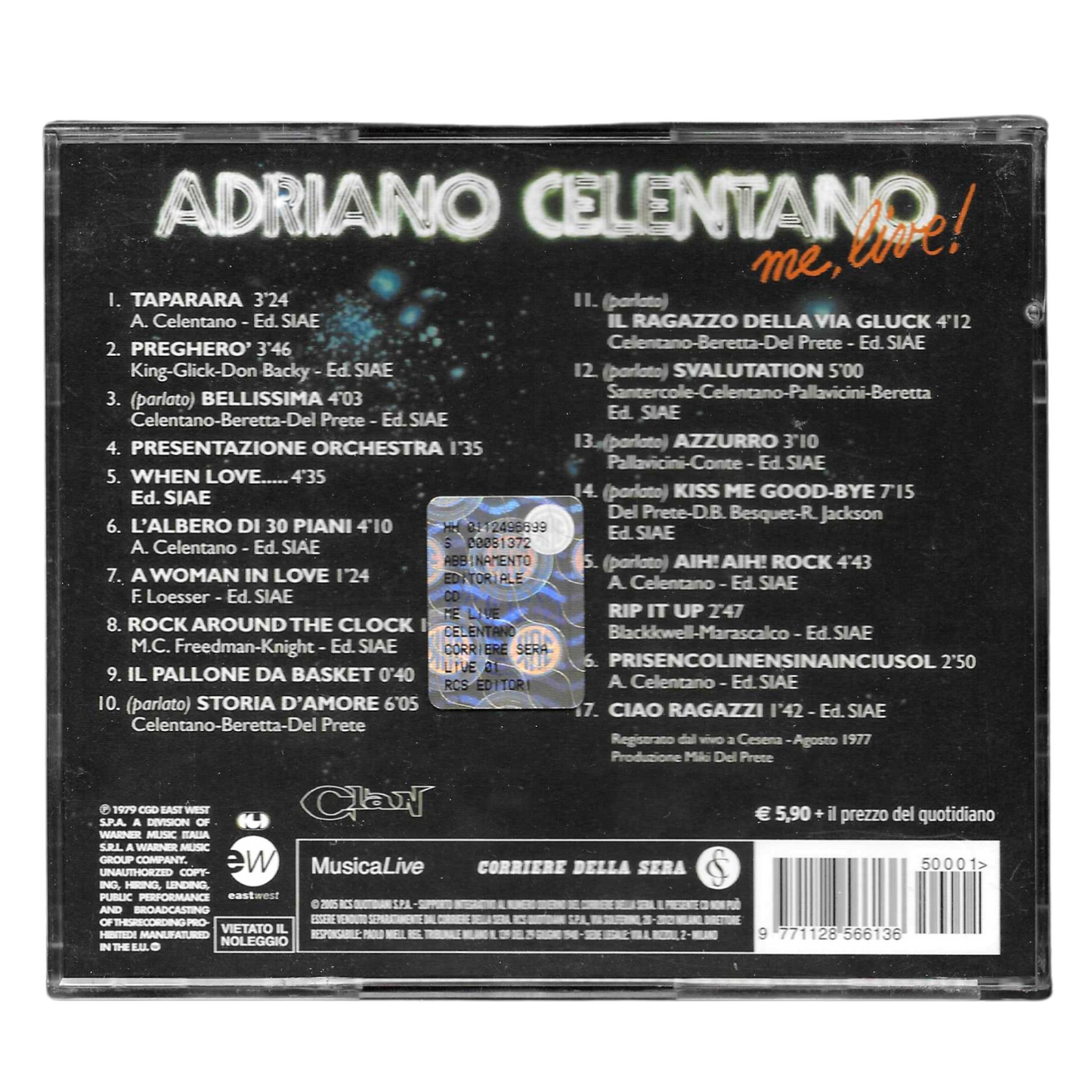 Adriano Celentano – Me, Live! | CD EDITORIALE | OTTIME CONDIZIONI - TR0211