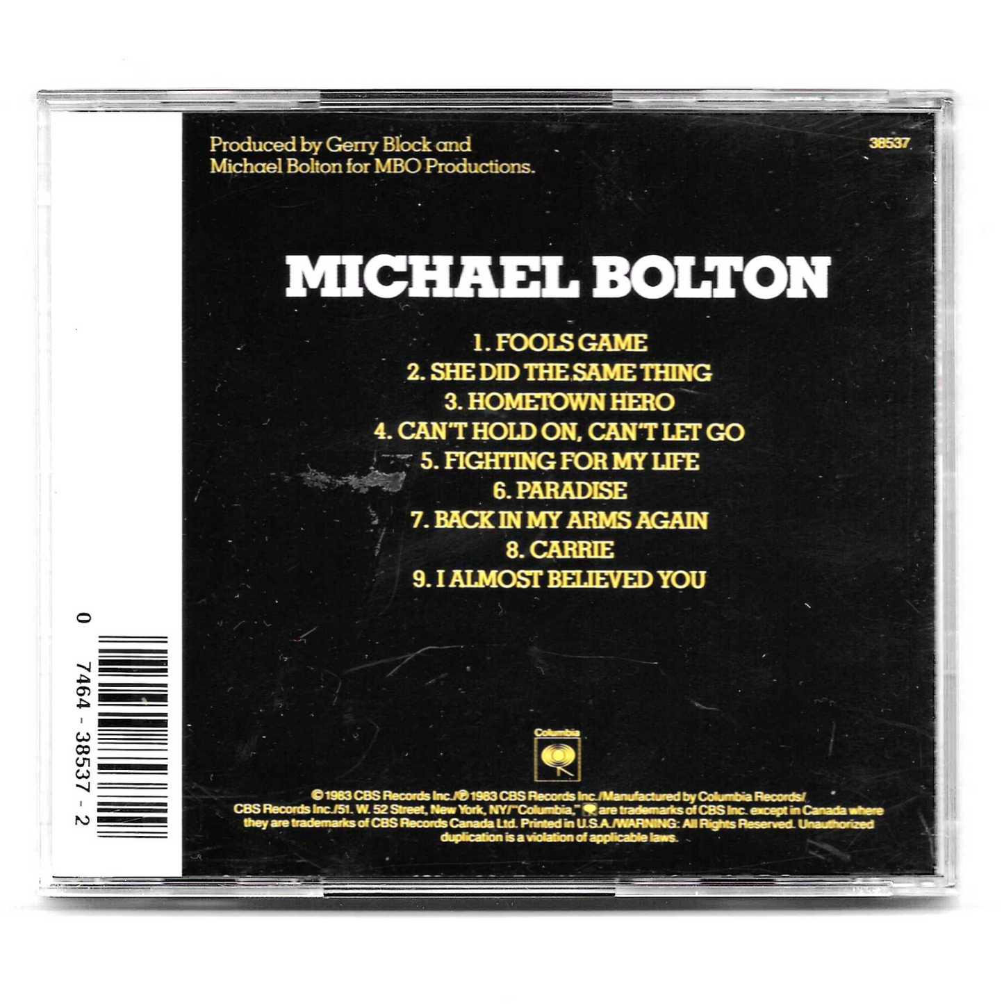 Michael Bolton -Michael Bolton&nbsp;(1983) | CD Come Nuovo TR0014
