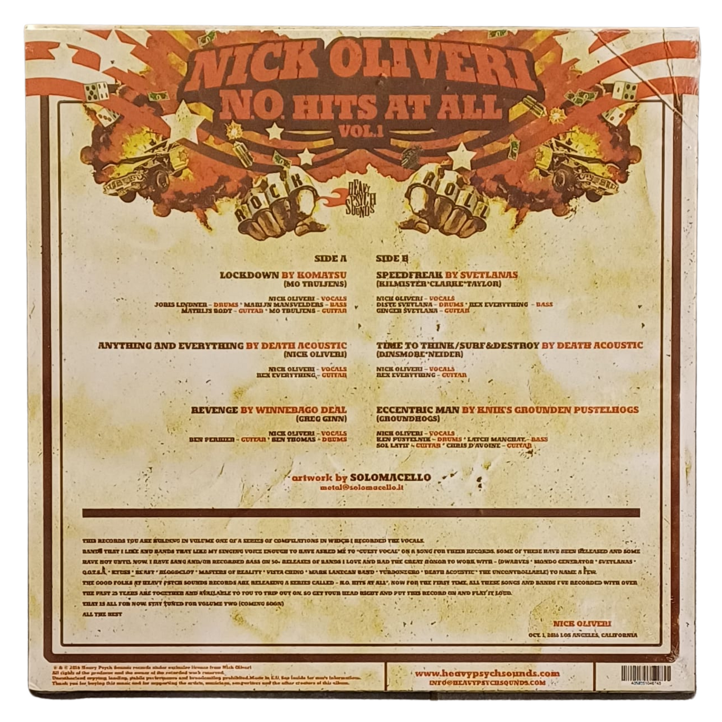 Nick Oliveri – N.O. Hits At All Vol.1 | LP–Heavy Psych Sounds HPS046 | (M) TRV0090