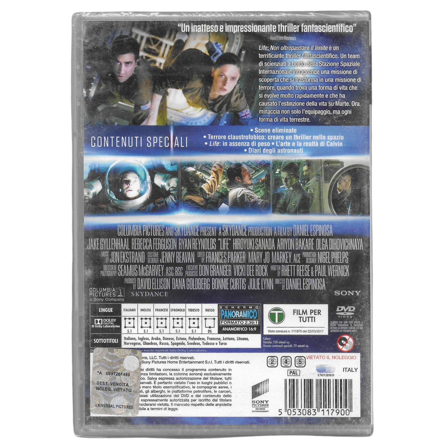 DVD "Life - Non oltrepassare il limite" (2017) –  NUOVO - TRD0100