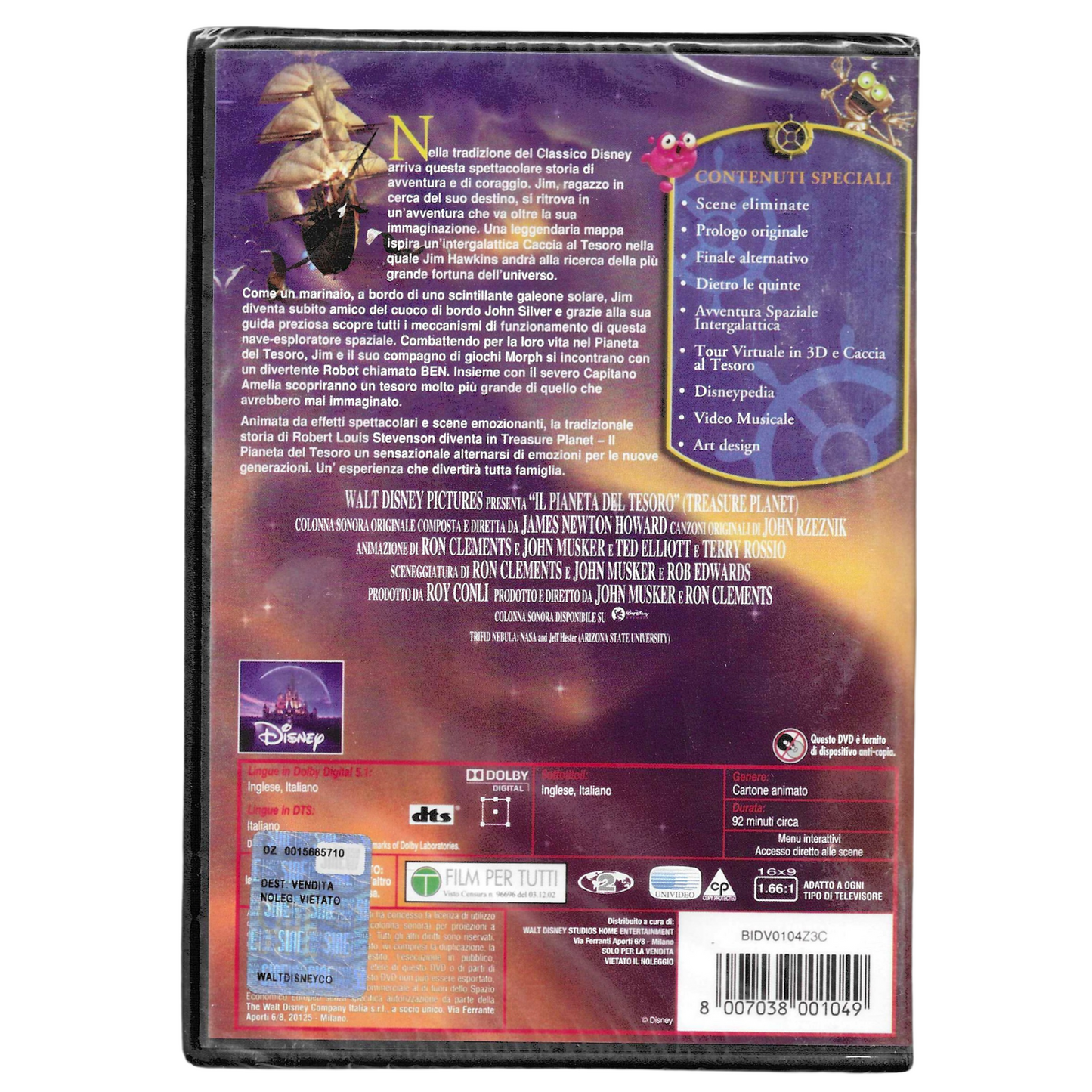 DVD Il Pianeta del Tesoro (2002) - Edizione Speciale Disney - EAN: 8007038001049-NUOVO- TRD0007