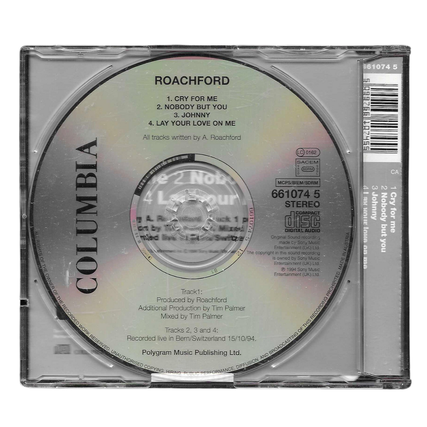 Roachford - Cry for Me | CD Singolo 1994 | R&B-Soul | COME NUOVO - TR0061