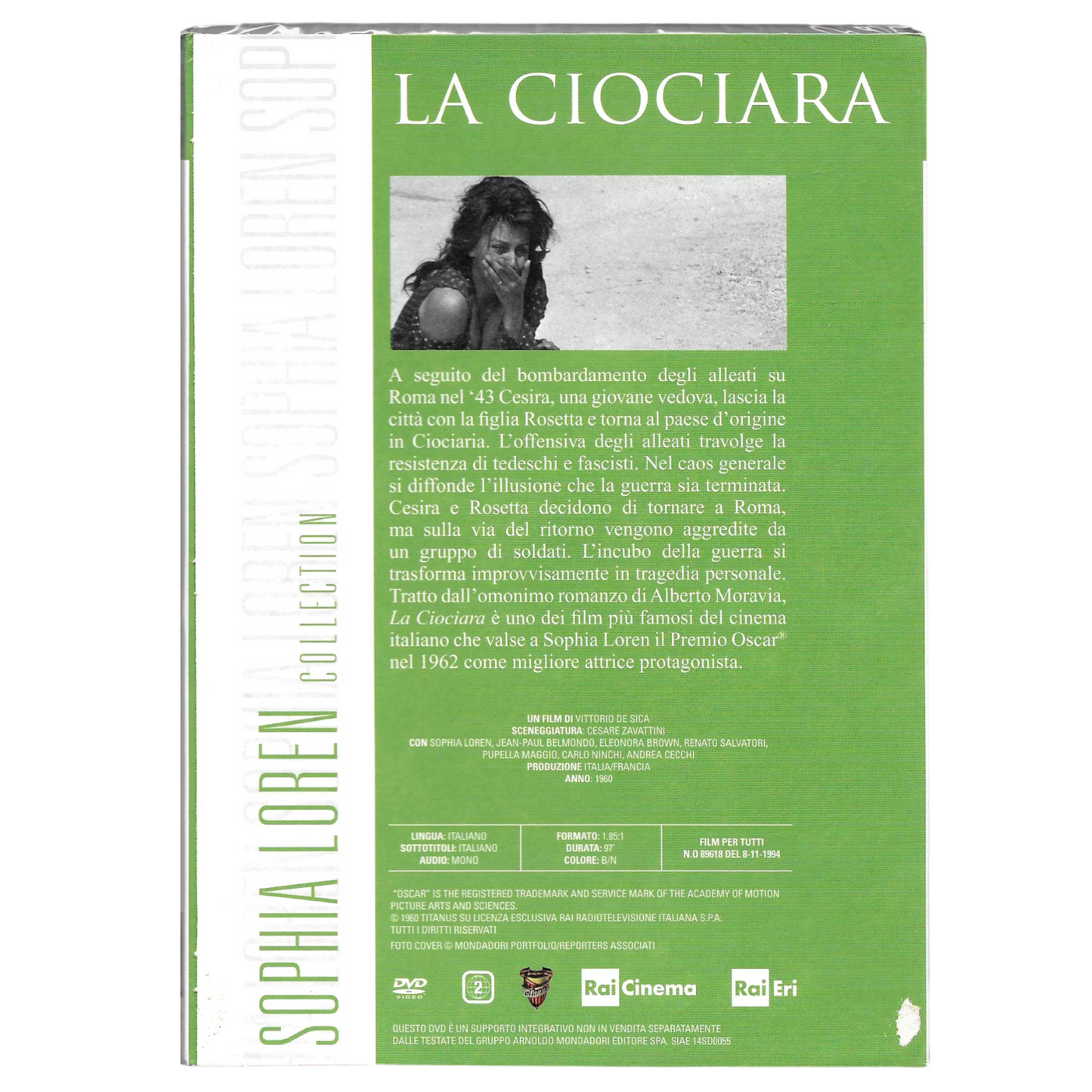 DVD Editoriale "La Ciociara" - Collezione Sophia Loren (RAI) - NUOVO - TRD0052