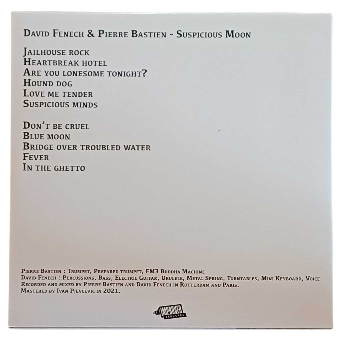 David Fenech & Pierre Bastien – Suspicious Moon | LP – IMP078 | (M) TRV0076