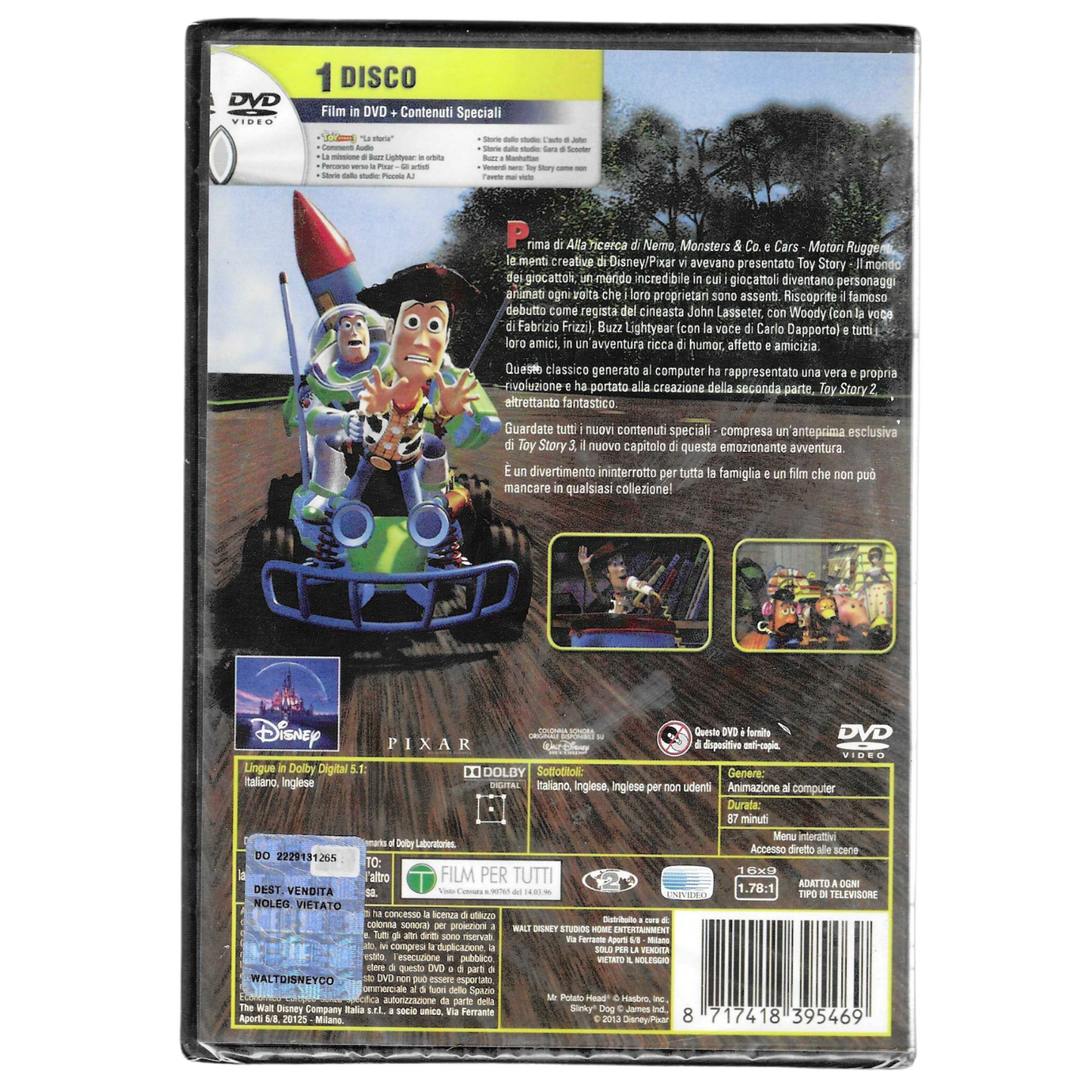 DVD "Toy Story - Il mondo dei giocattoli" (1995) - Edizione Disney Pixar - NUOVO - TRD0033