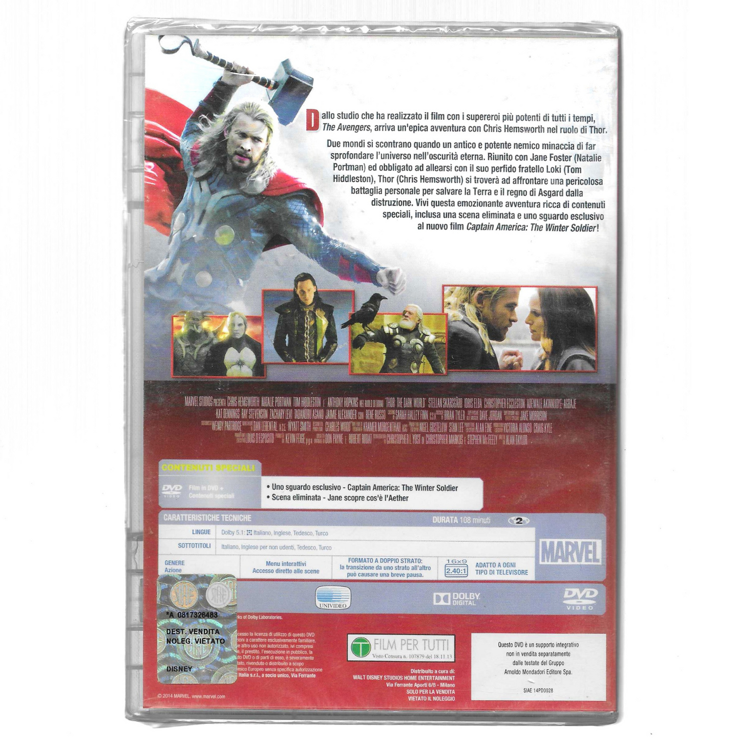 DVD "Thor: The Dark World" (2013) - NUOVO - TRD0061