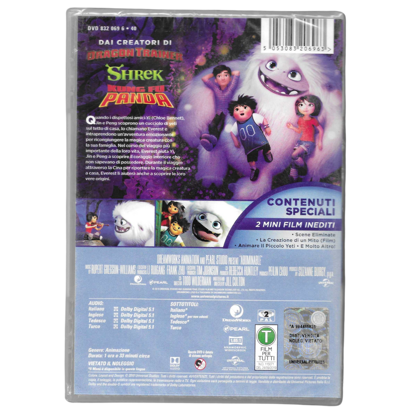 DVD "Il Piccolo Yeti" (2019) –  NUOVO - TRD0113