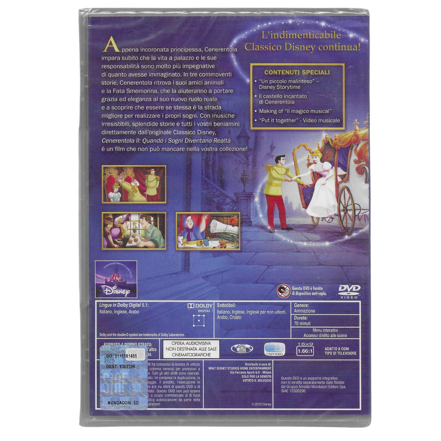 DVD Editoriale "Cenerentola II: Quando i sogni diventano realtà" - Disney - NUOVO - TRD0049