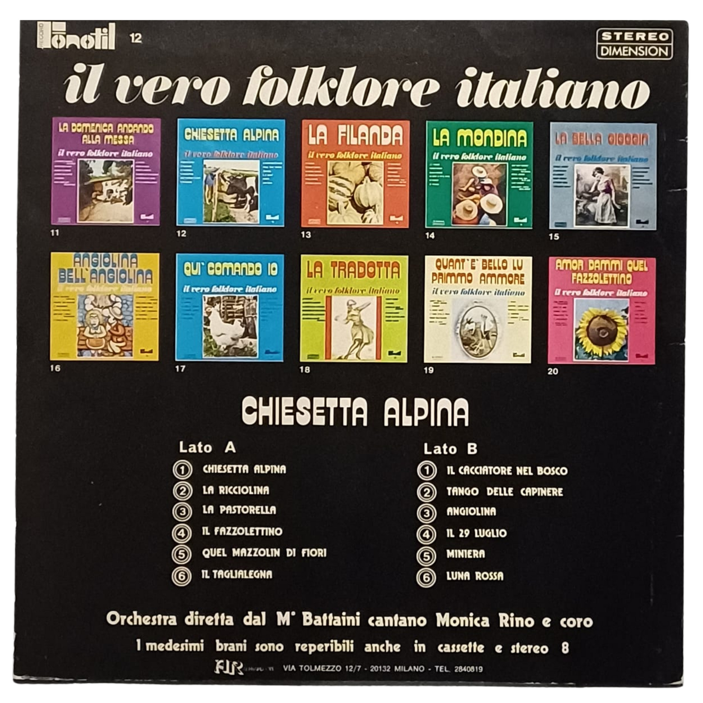 Monica, Rino E Coro – Chiesetta Alpina | Vinile LP – Fonotil | (VG+) TRV0139